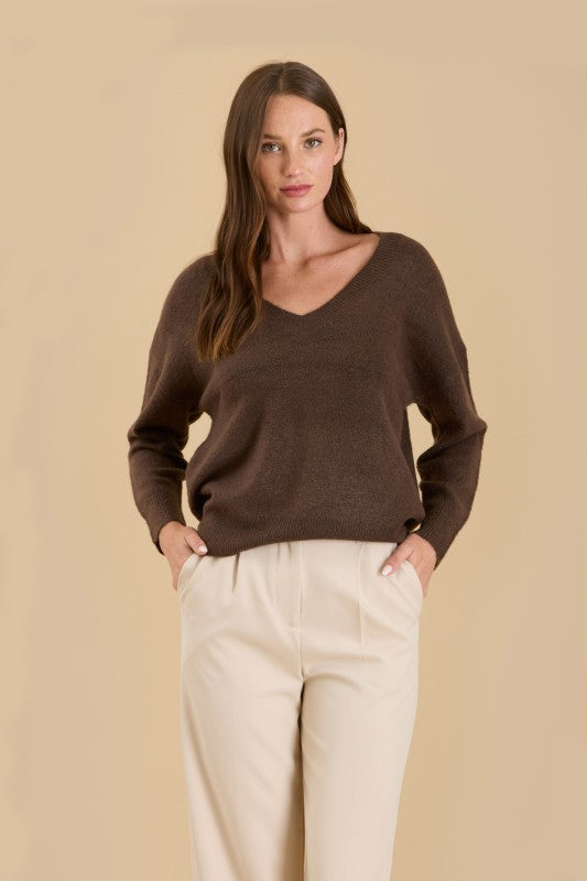 DROP SHOULDER KNIT SWEATER