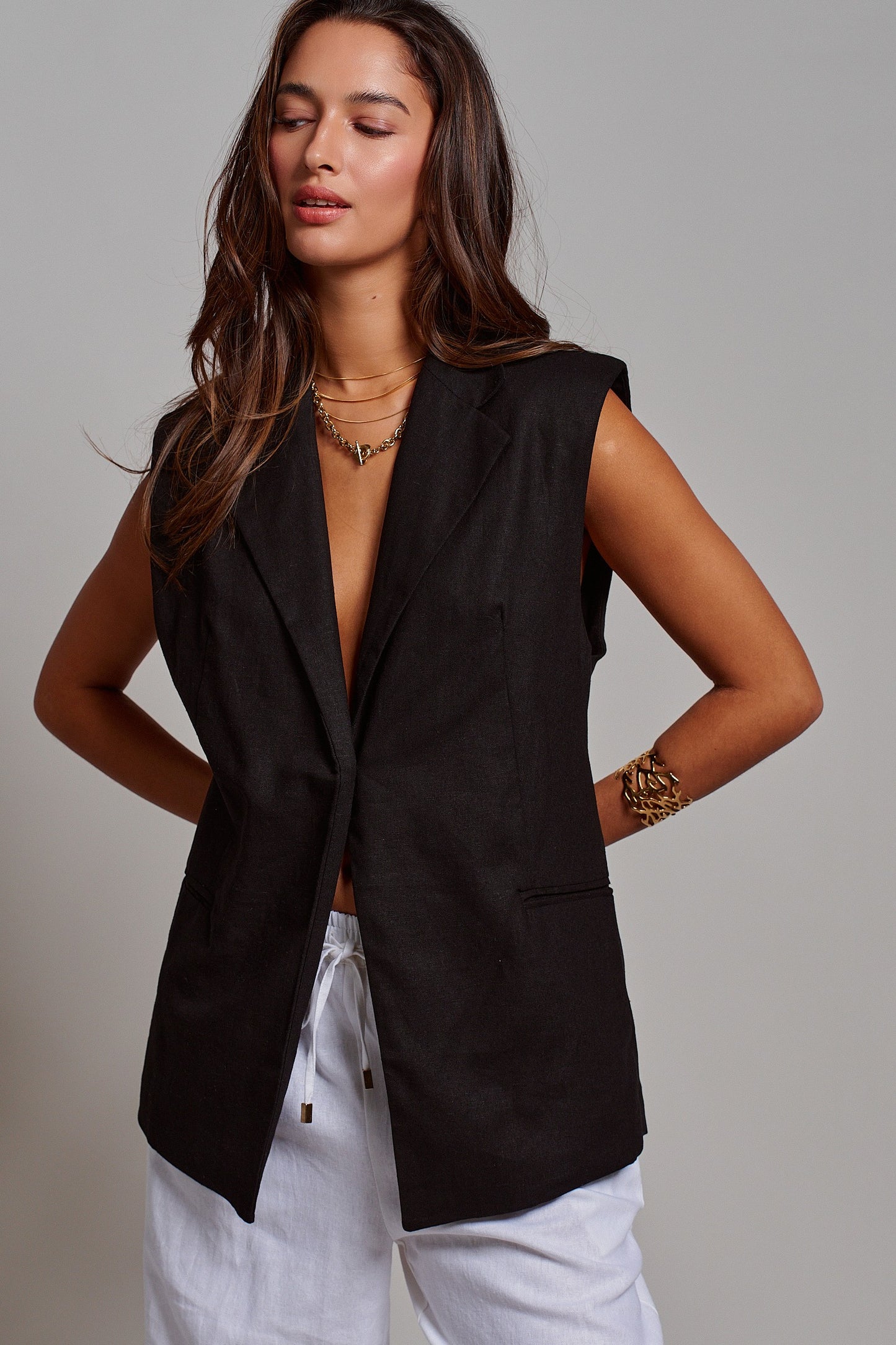 THE RIVIERA TAILORED VEST TOP | RESTOCKED