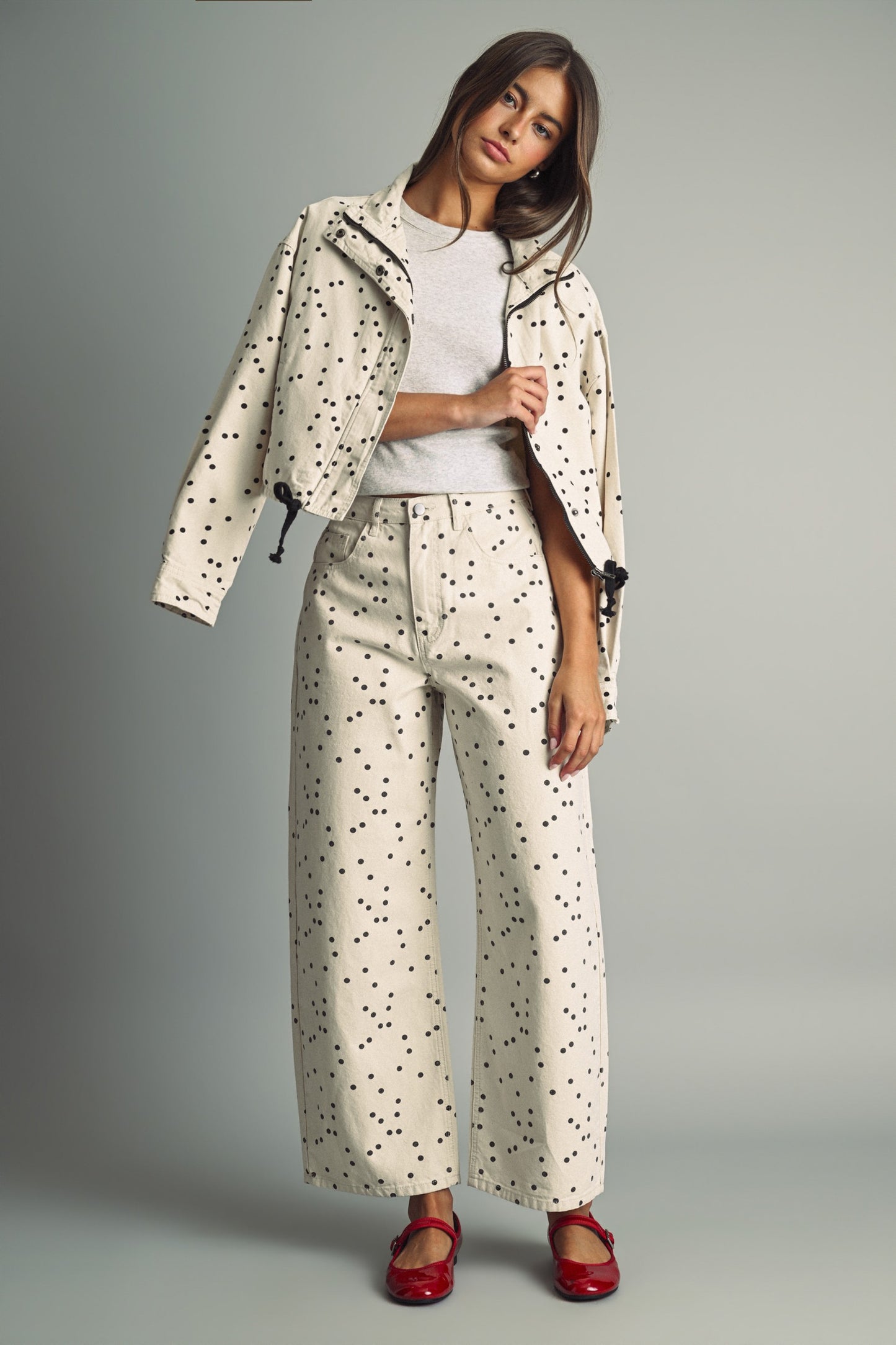 THE POLKA DOT BARREL PANTS | ECRU
