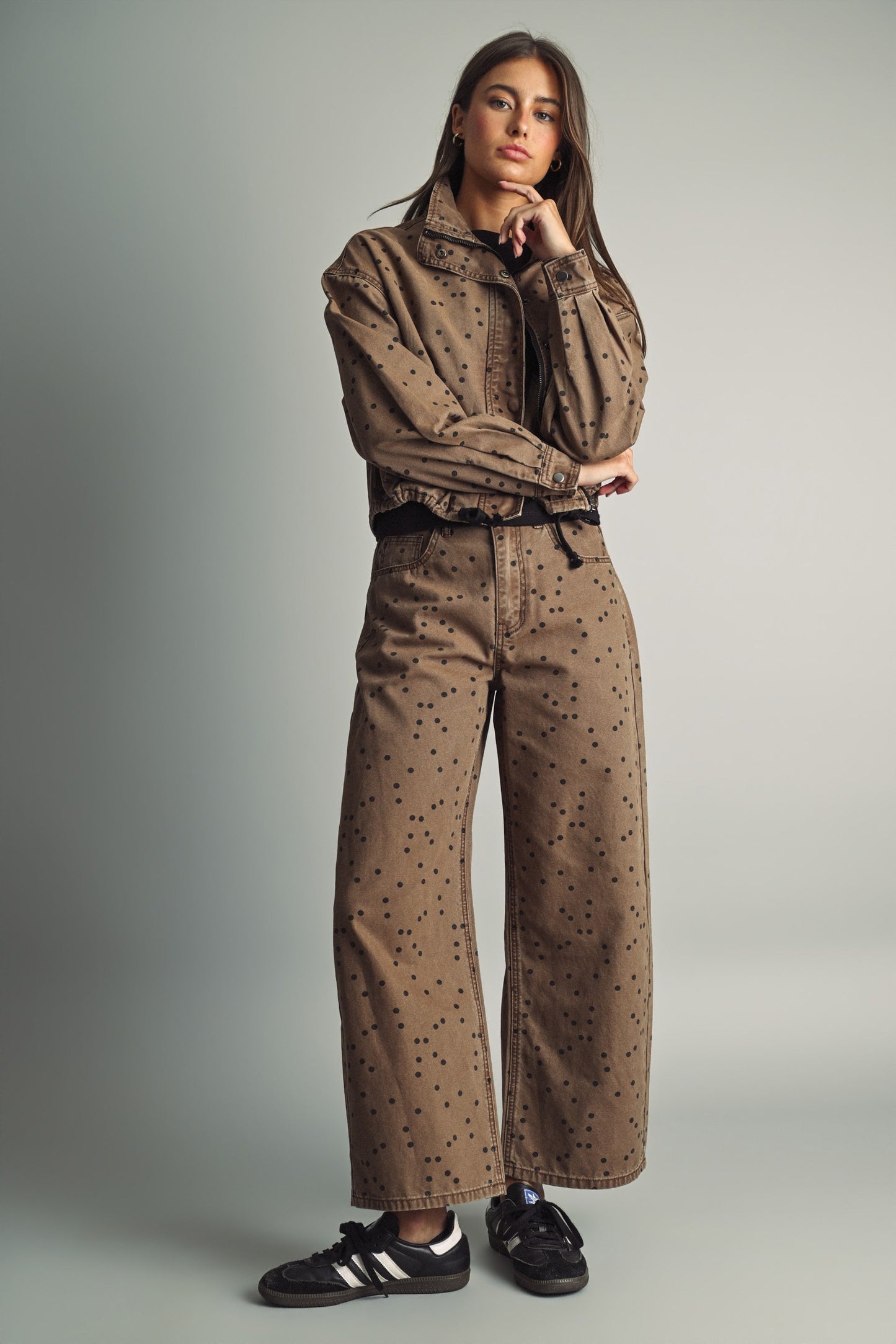 THE POLKA DOT BARREL PANTS | BROWN