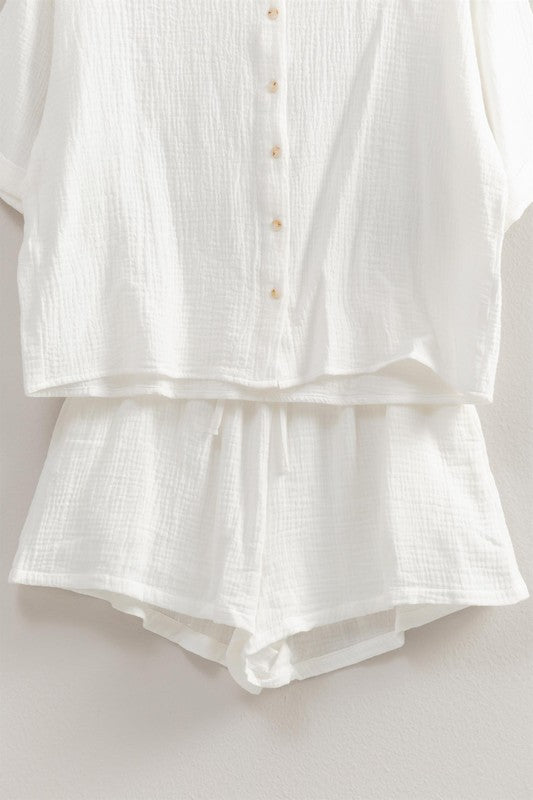 THE FLOWY GAUZE SHORT SET | NEW COLOR