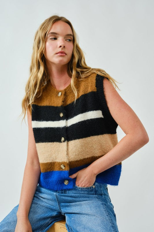 THE PULLOVER STRIPED SWEATER VEST
