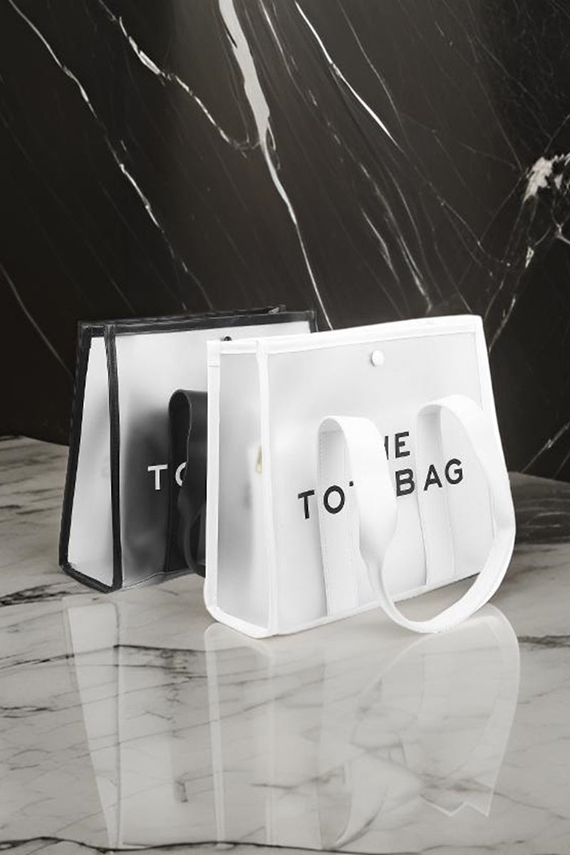 2 COLORS | CLEAR LARGE THE TOTE BAG & POUCH 2PC SET