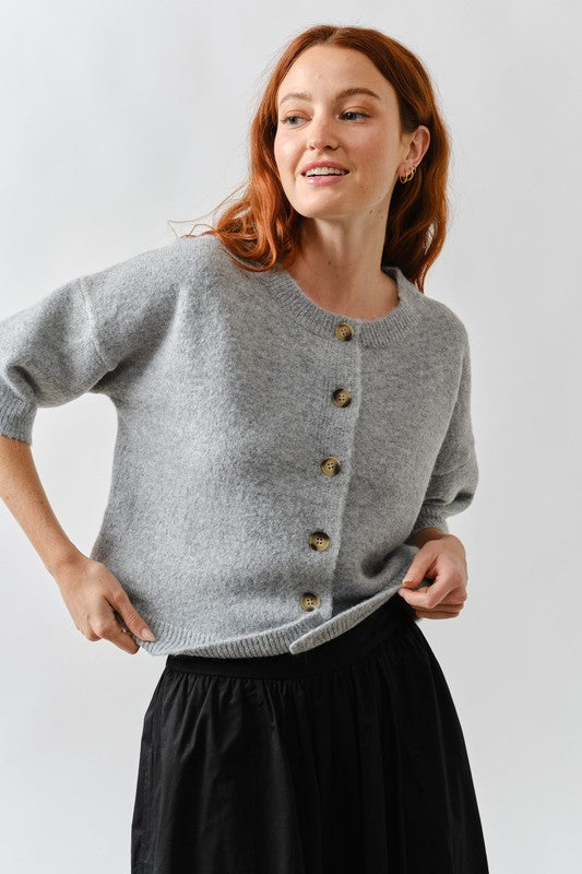 THE BUTTON DOWN WIDE SLEEVE CARDIGAN TOP | NEW COLOR