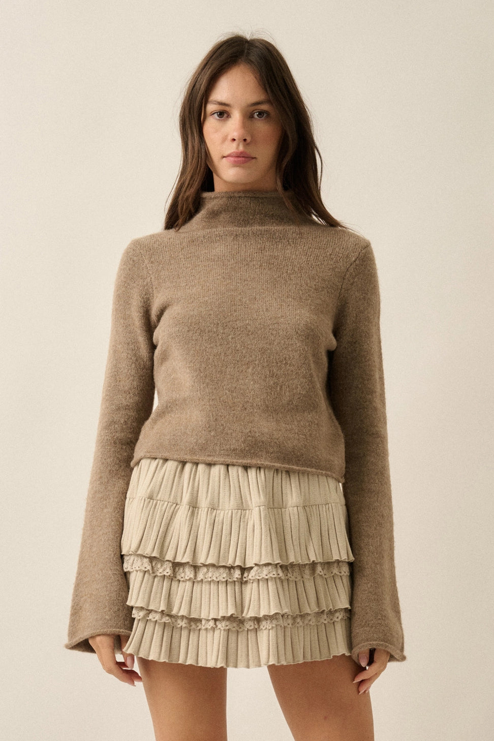 THE SLOANE BELL SLEEVE SWEATER | MOCHA