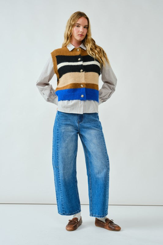 THE PULLOVER STRIPED SWEATER VEST
