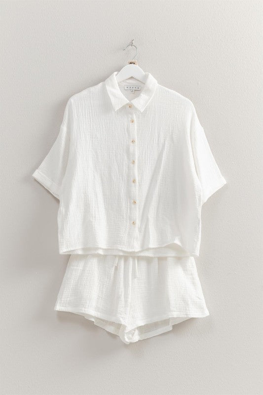 THE FLOWY GAUZE SHORT SET | NEW COLOR
