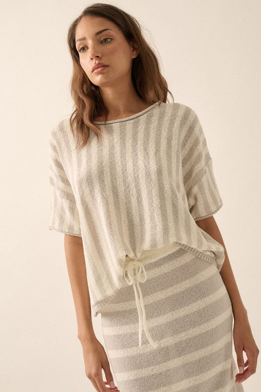 PREMIUM LINE | STRIPED KNIT ROLLED EDGE TOP