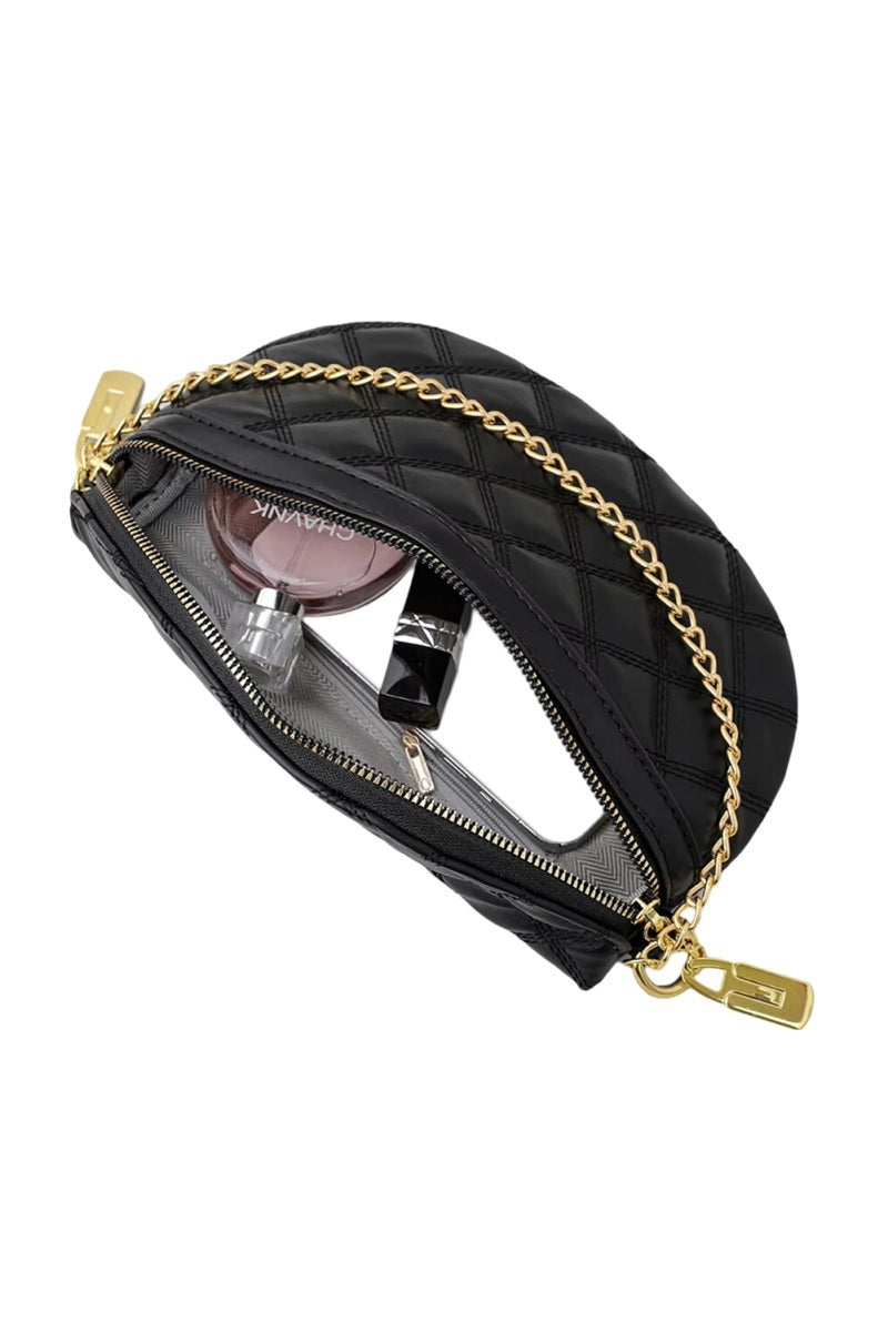 QUILTED VEGAN LEATHER CROSSBODY BUM BAG