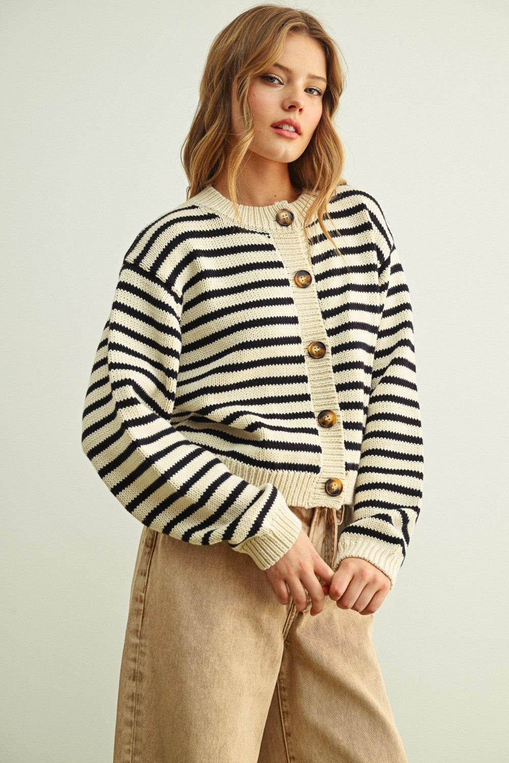 THE BEAUMONT STRIPED COTTON CARDIGAN | 100% COTTON