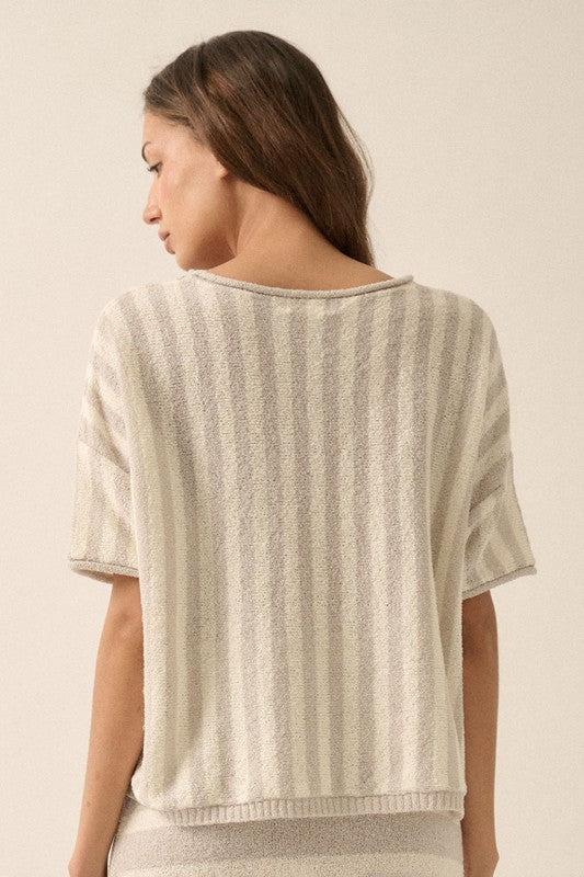PREMIUM LINE | STRIPED KNIT ROLLED EDGE TOP
