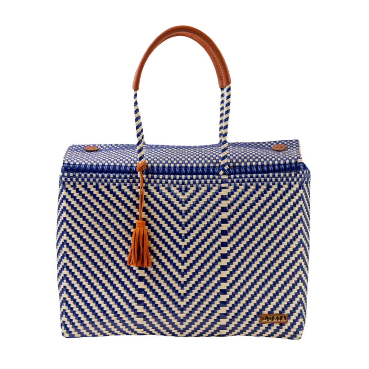 LUZIA COLLECTION | CLOSED BASKET JUMBO ARROW NAVY BLUE BEIGE
