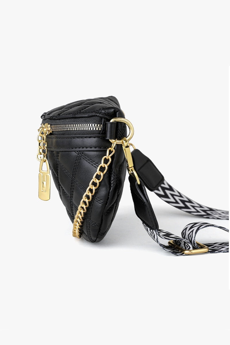 QUILTED VEGAN LEATHER CROSSBODY BUM BAG