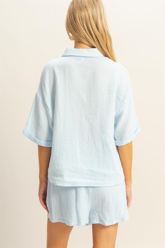 THE FLOWY GAUZE SHORT SET | RESTOCKED