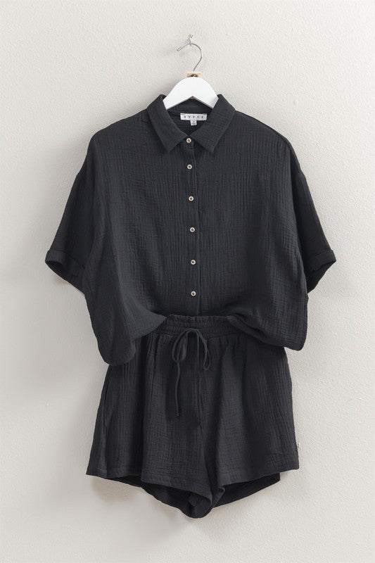 THE FLOWY GAUZE SHORT SET