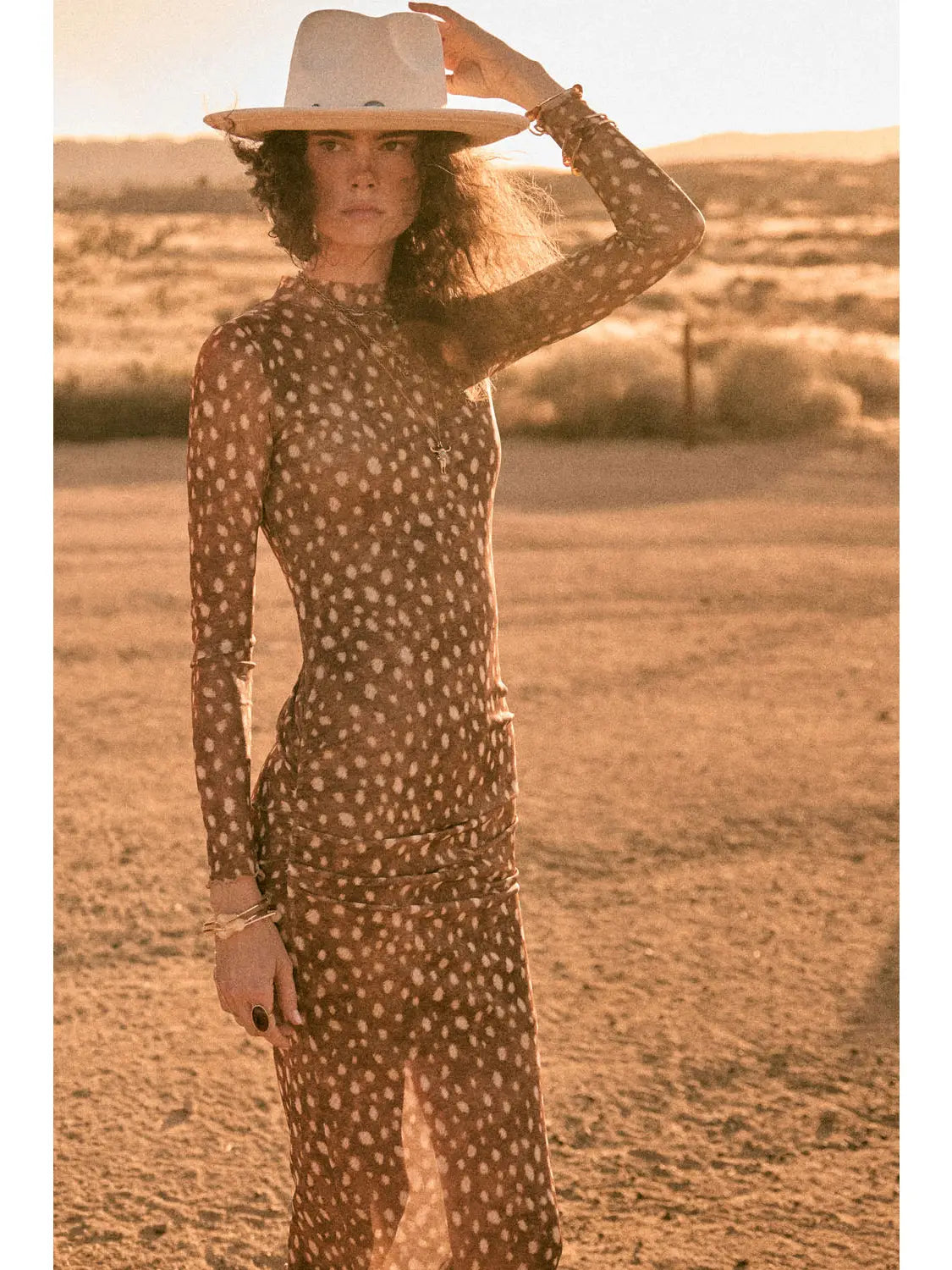 THE FAWN MESH MIDI DRESS