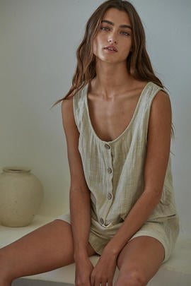 LIKE A WAVE COTTON TANK TOP