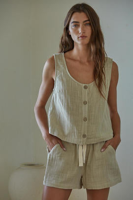 LIKE A WAVE COTTON TANK TOP