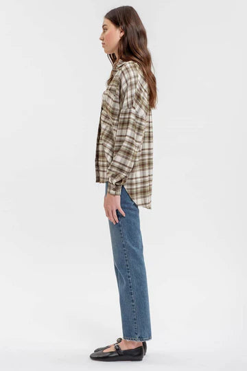 COLLARED LONG SLEEVE BUTTON DOWN PLAID SHIRT | 2  RESTOCKED