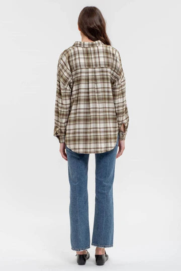 COLLARED LONG SLEEVE BUTTON DOWN PLAID SHIRT | 2  RESTOCKED