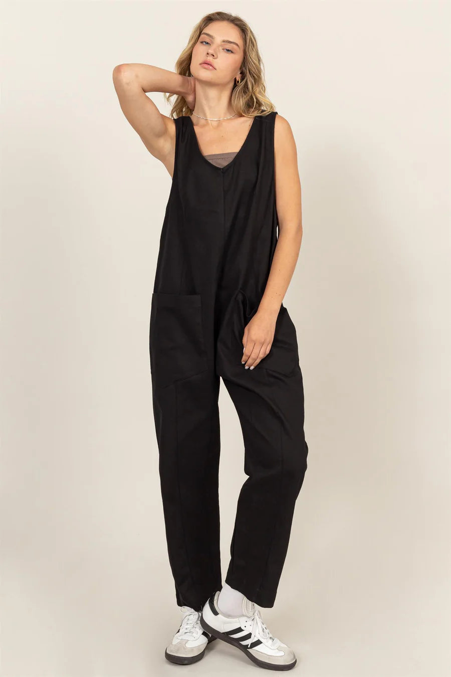 RELAXED JUMPSUIT WITH PATCH POCKETS
