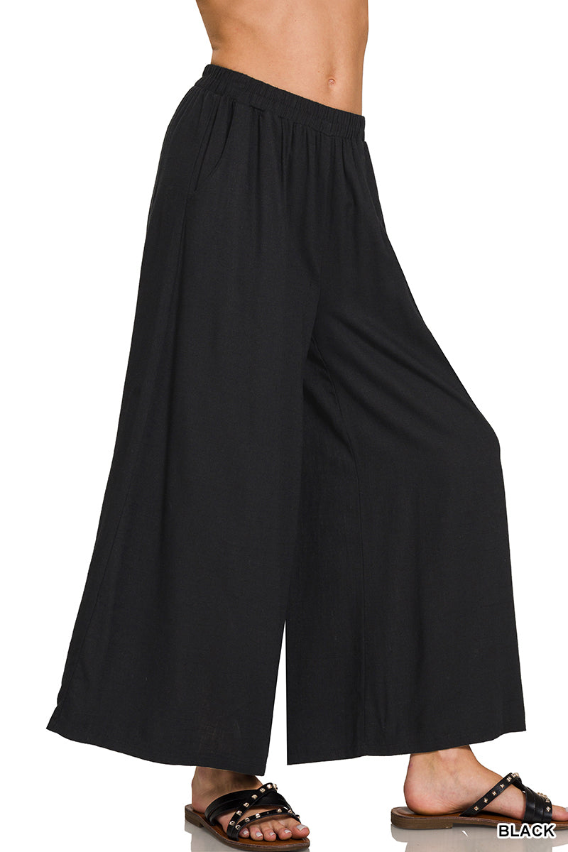LINEN WIDE LEG PANTS |  RESTOCKED | BEST SELLER
