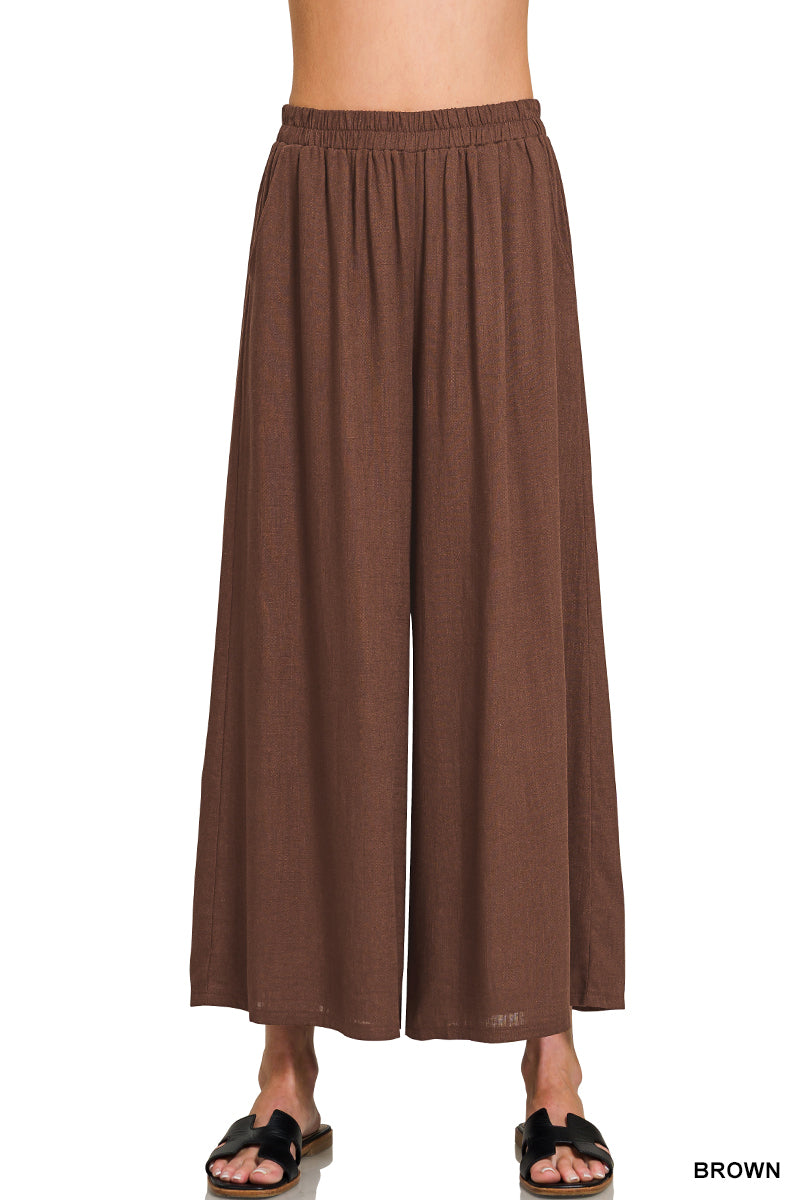 LINEN BLEND WIDE LEG PANTS | NEW COLOR | BESTSELLER