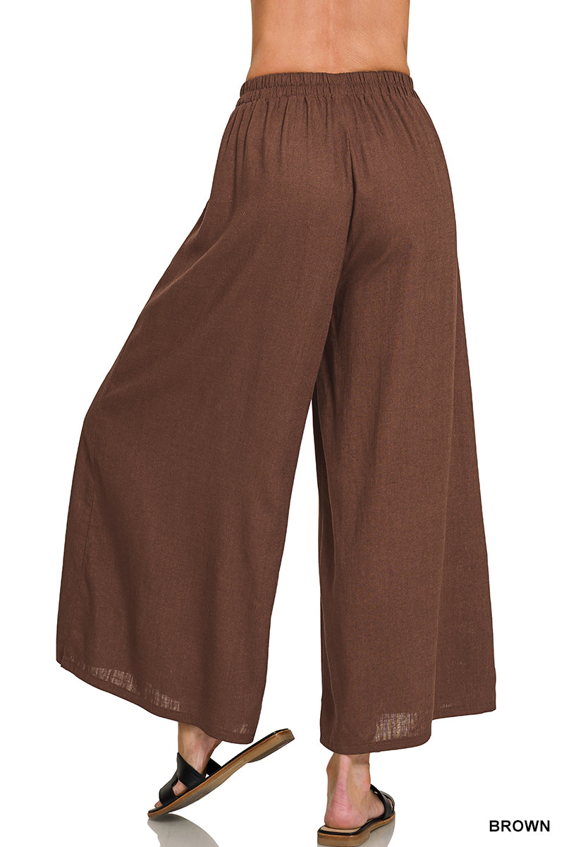 LINEN BLEND WIDE LEG PANTS | NEW COLOR | BESTSELLER