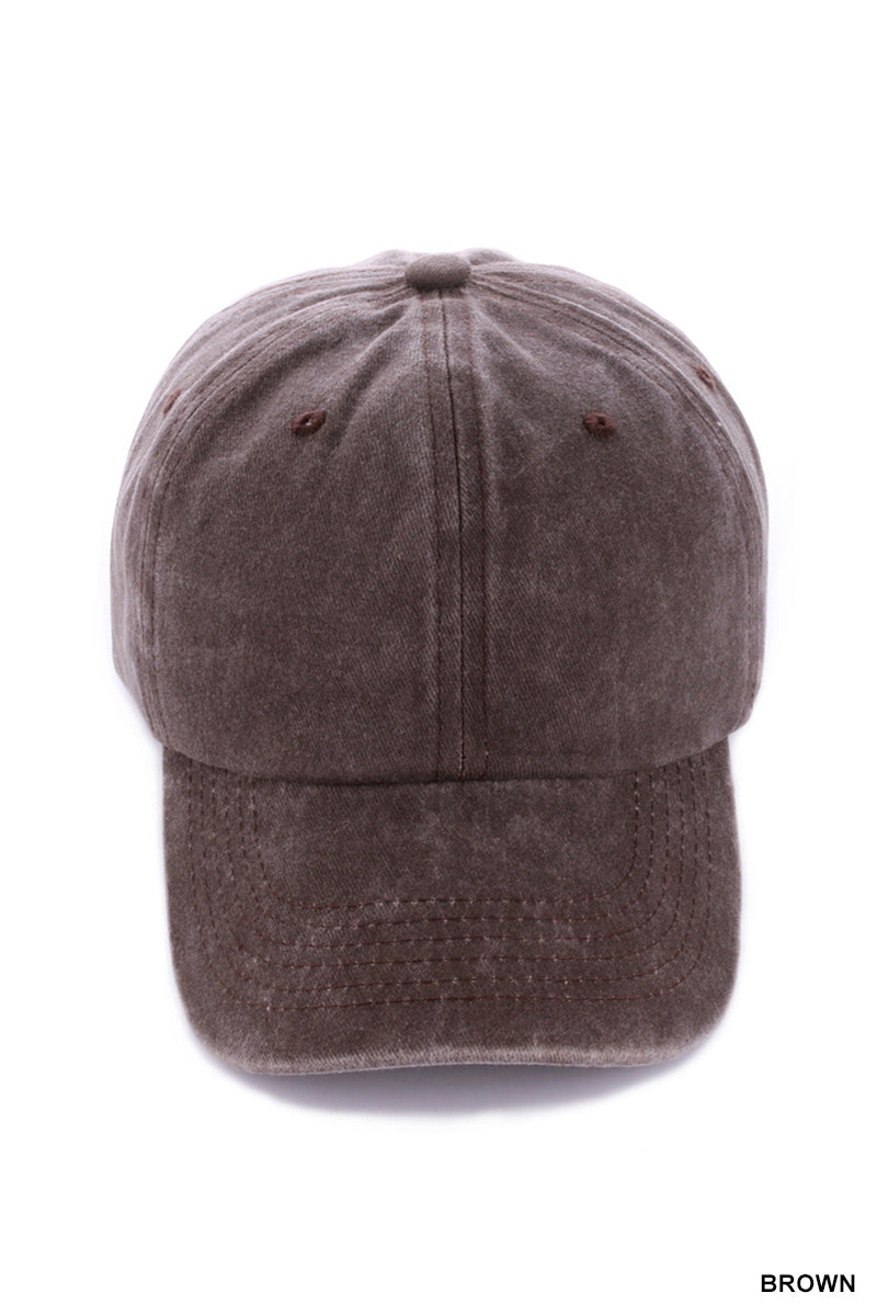 VINTAGE WASHED BASEBALL CAP - VINTAGE BROWN