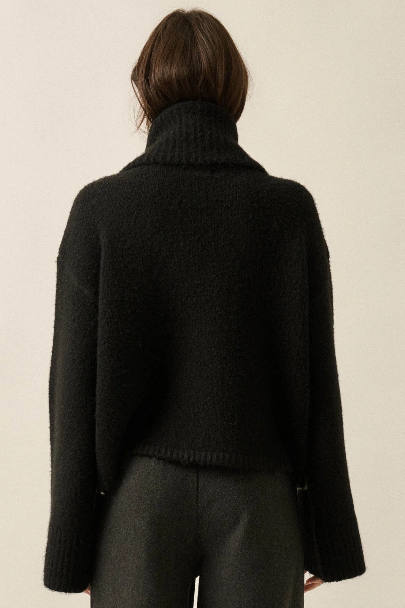 MOUNTAIN JACQUARD KNIT TURTLENECK SWEATER | BLACK RESTOCKED