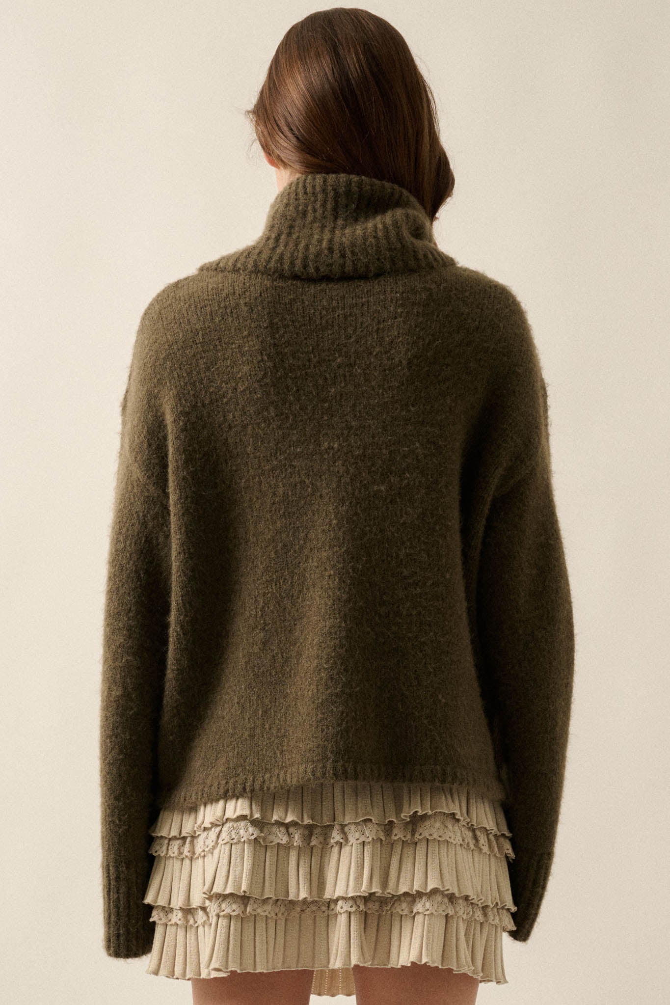 MOUNTAIN JACQUARD KNIT TURTLENECK SWEATER | OLIVE