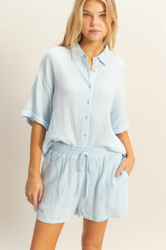 THE FLOWY GAUZE SHORT SET | RESTOCKED