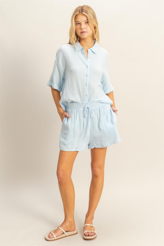 THE FLOWY GAUZE SHORT SET | RESTOCKED