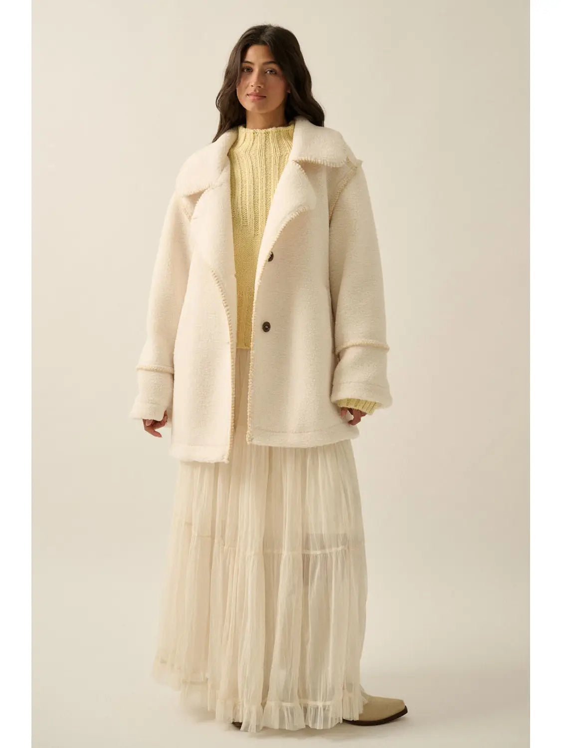THE ASPEN BLANKET-STITCH JACKET | CLOUD