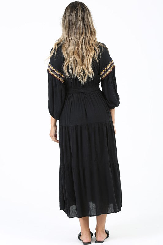 THE EMBROIDERED BLACK DRESS
