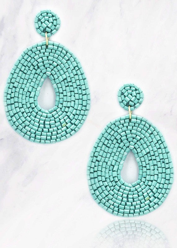 BEADED TURQUOISE EARRINGS