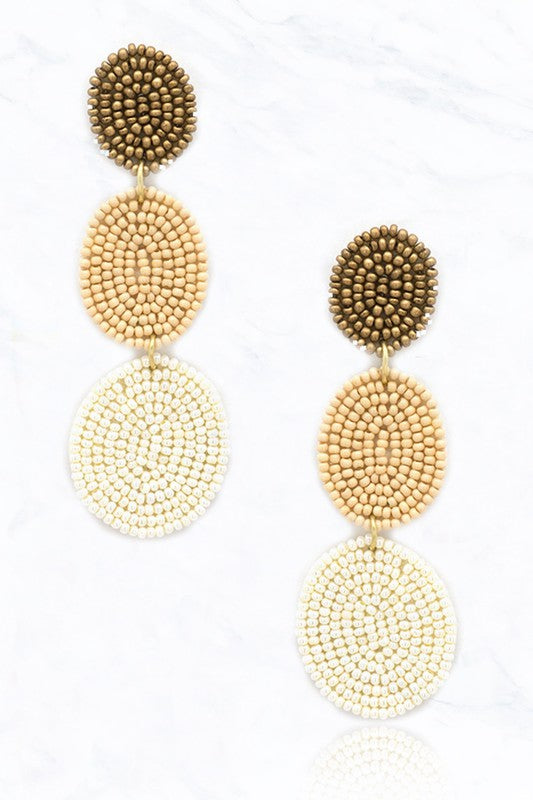 BEADED 3 TIER EARRINGS