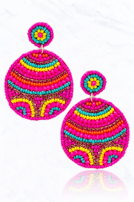BEADED BALL EARRINGS