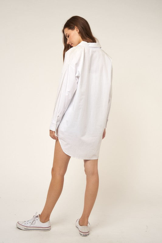 BUTTON DOWN OVERSIZE SHIRT DRESS
