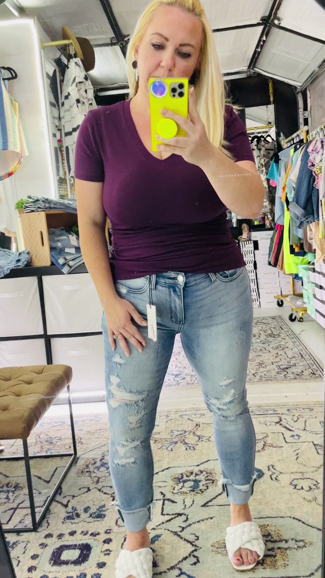 Load and play video in Gallery viewer, EGGPLANT COTTON TEE

