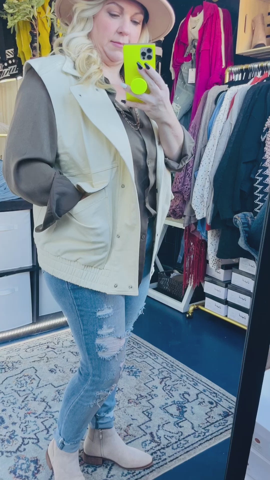 Load and play video in Gallery viewer, SHORT SLEEVE JEAN JACKET
