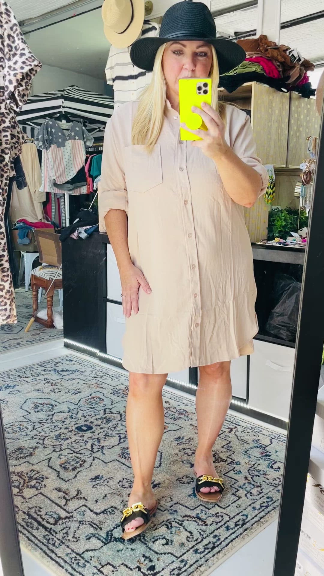 Load and play video in Gallery viewer, THE BUTTON DOWN SHIRT DRESS
