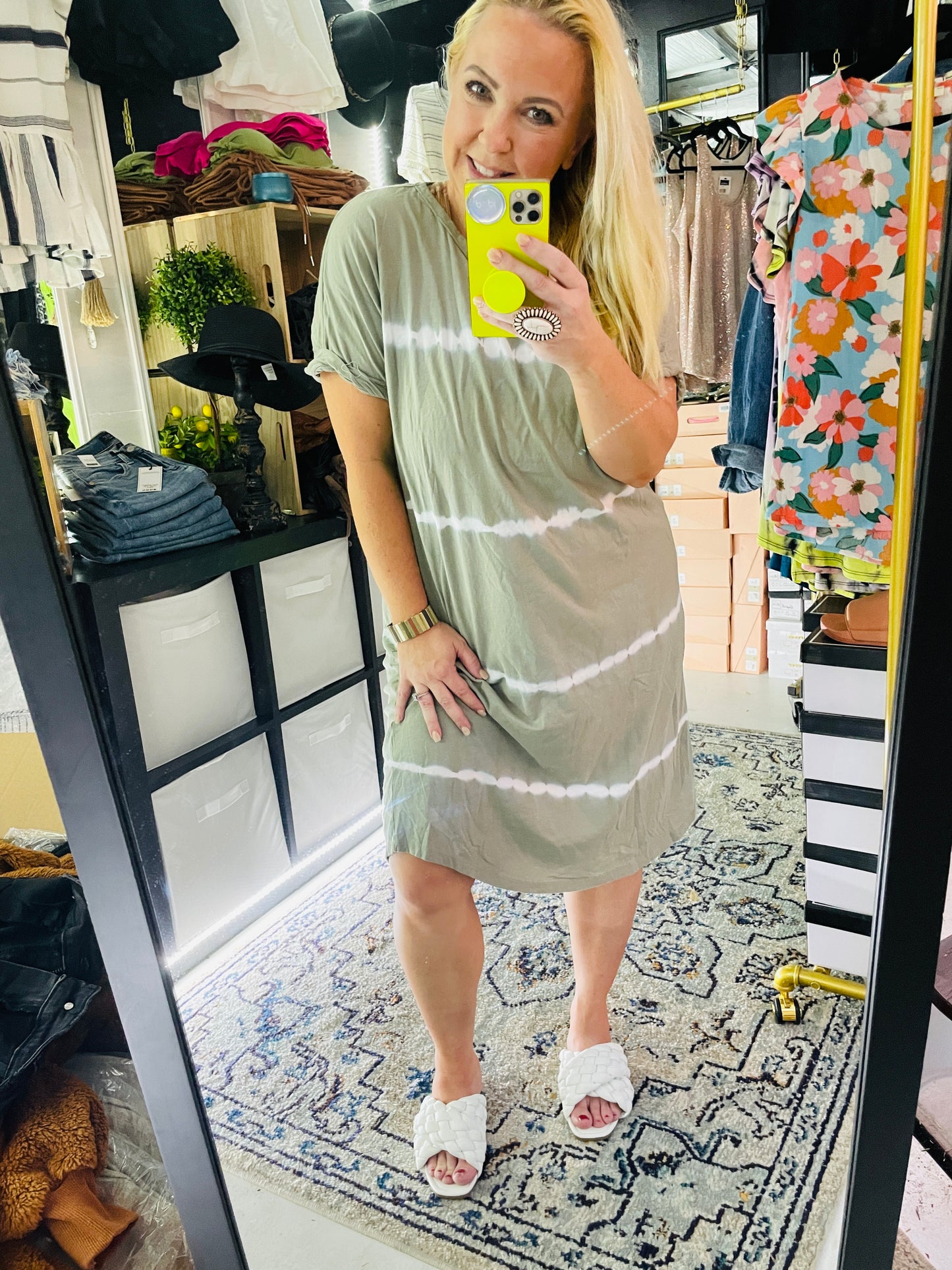 JERSEY KNIT MIDI DRESS