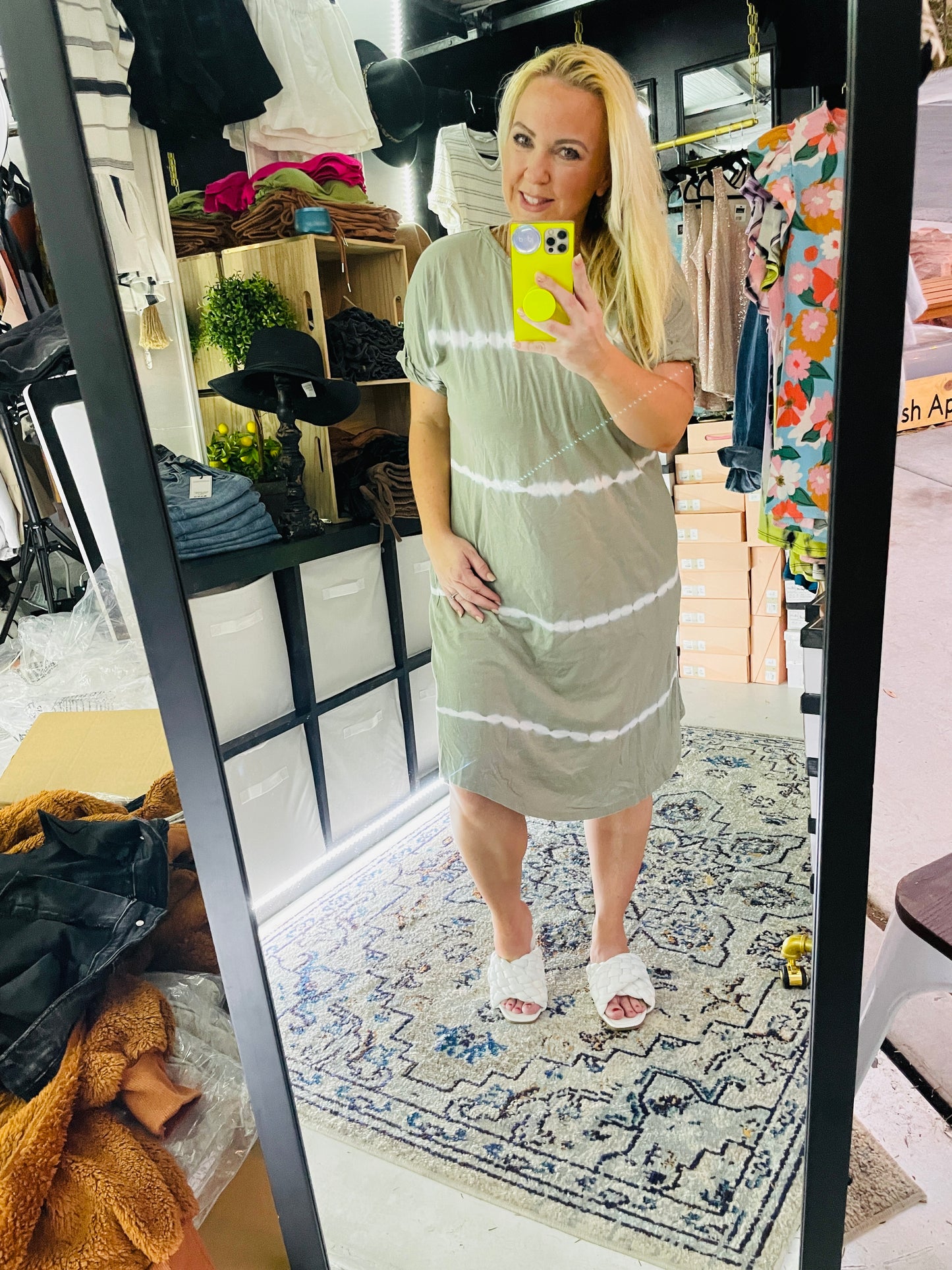 JERSEY KNIT MIDI DRESS